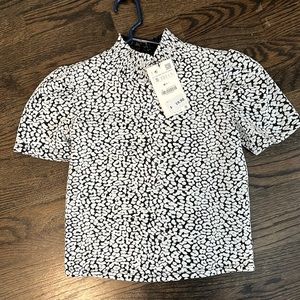Zara black and white top